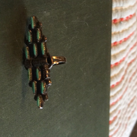 Vintage sterling silver and turquoise ring - Picture 2 of 2